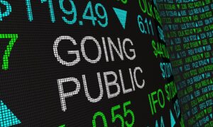 Going Public Stock Market Initial Offering IPO 3d Illustration