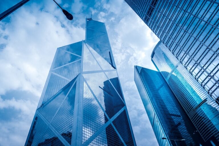 modern skyscrapers of hong kong,china.