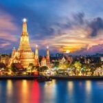 Wat Arun night view Temple in bangkok, Thailand