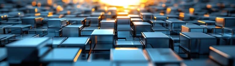 Cubic shapes transforming and unfolding into new forms, symbolizing AI s evolution and adaptability