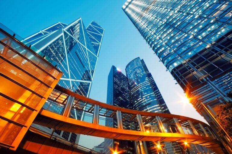 Modern office buildings in Central Hong Kong.