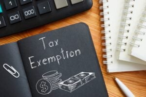 Tax Exemption is shown using a text