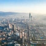 Skyline of taipei city in downtown Taipei, Taiwan.